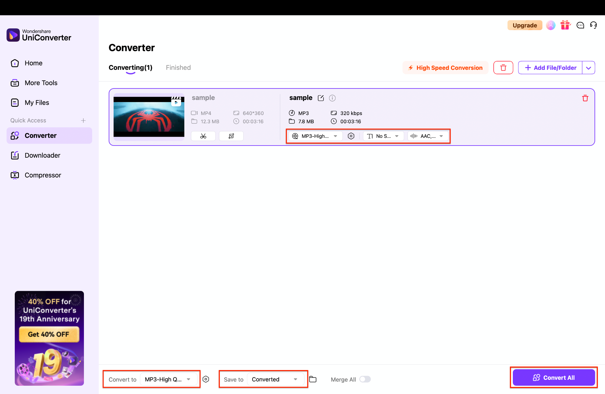 successfully convert & save